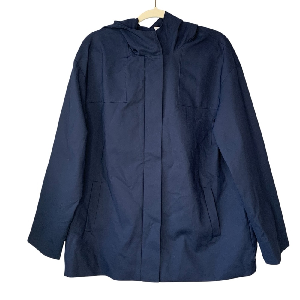 Chico’s Blue Hooded Utility Jacket for Versatile‎ Style. Size 2 (12-14)